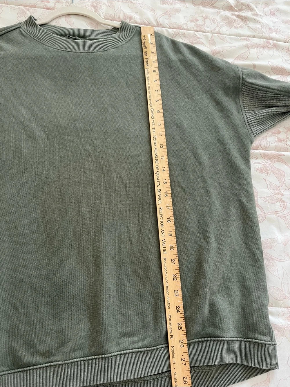 Aerie Cozy green Sage Green Knit Sleeve Sweatshirt size small - Picture 4 of 11
